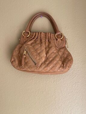 Vintage Mark Jacob Quilted Cecilia Leather Satchel-Beige